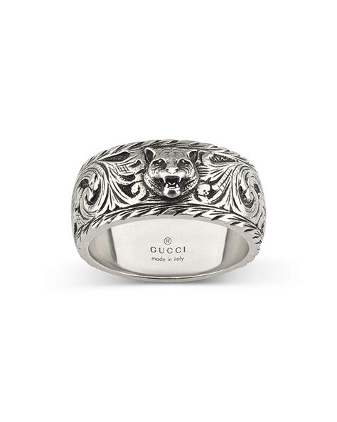 Shop Gucci Sterling Silver Gatto Ring 